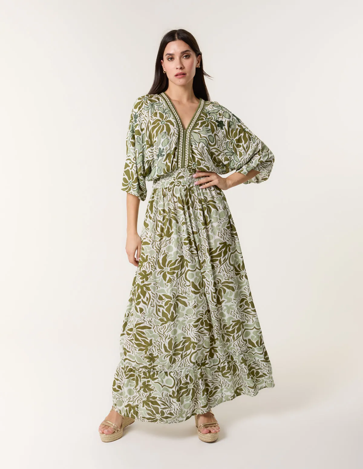 Embellished V Front & Back Maxi Dress sold by Blue Vanilla product image thumbnail 2