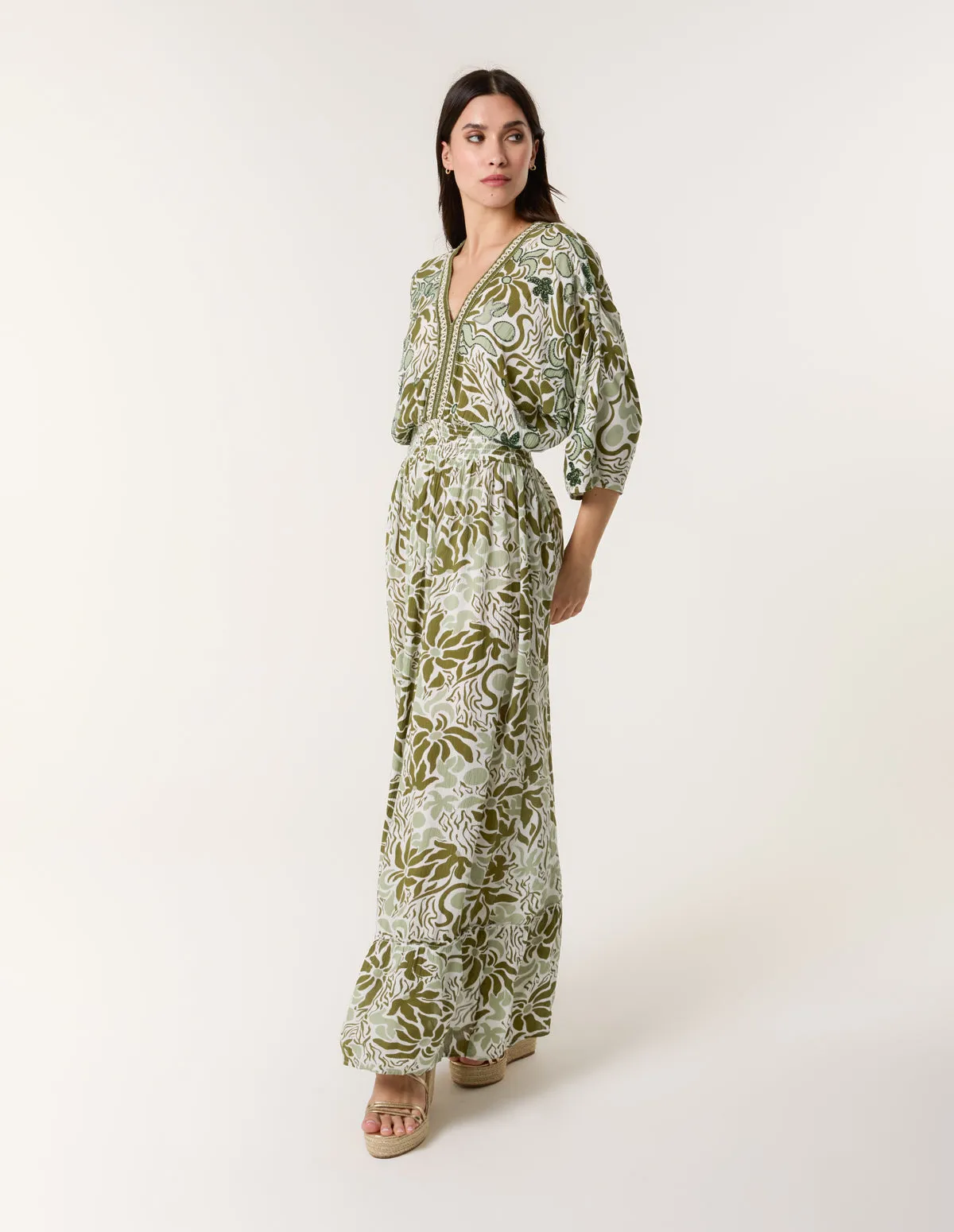 Embellished V Front & Back Maxi Dress sold by Blue Vanilla product image thumbnail 4