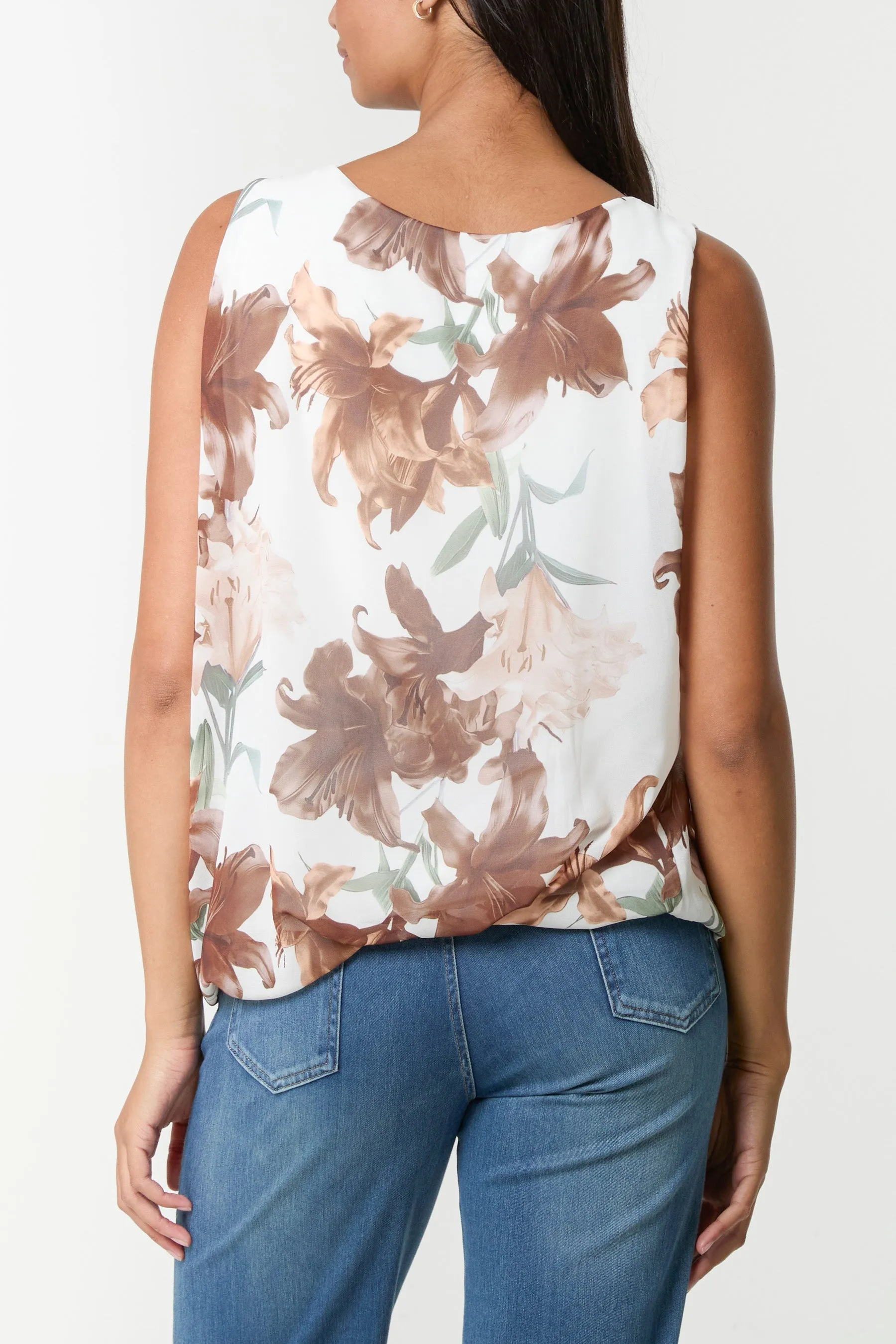 Sleeveless Bubble Hem Printed Top sold by Blue Vanilla product image thumbnail 2