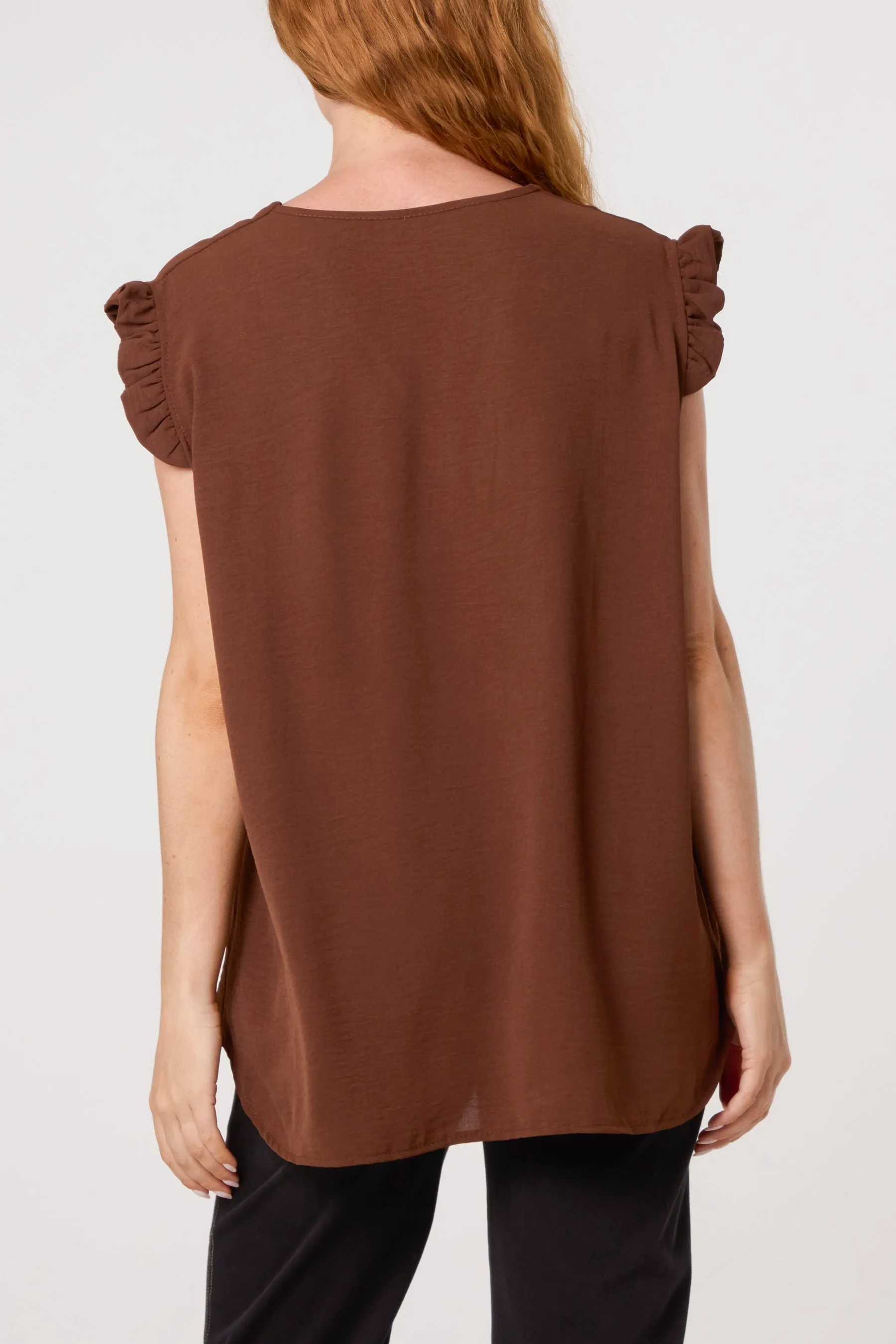 Gold Button Detail Frill Top sold by Blue Vanilla product image thumbnail 2