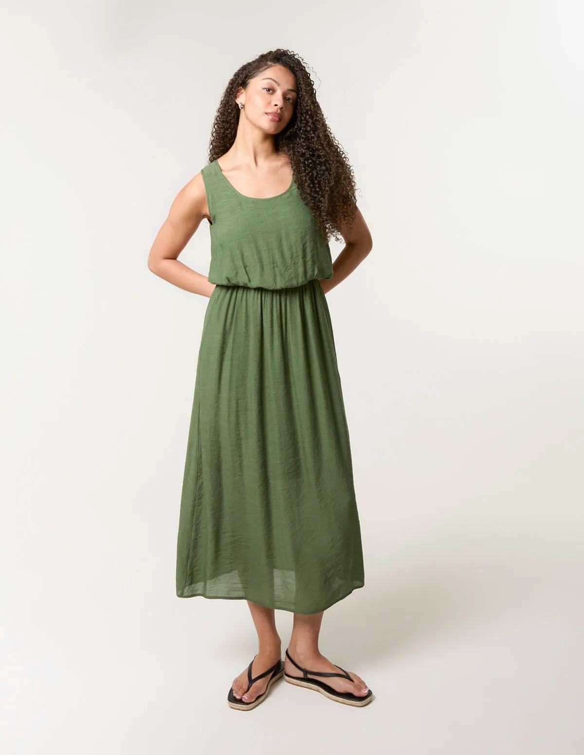 Plain Puff Ball Midi Dress sold by Blue Vanilla product image thumbnail 3