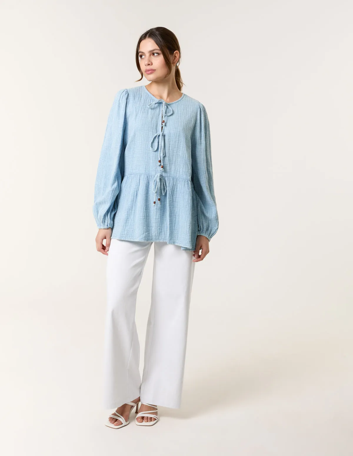 Washed Tie Front Top sold by Blue Vanilla product image thumbnail 3