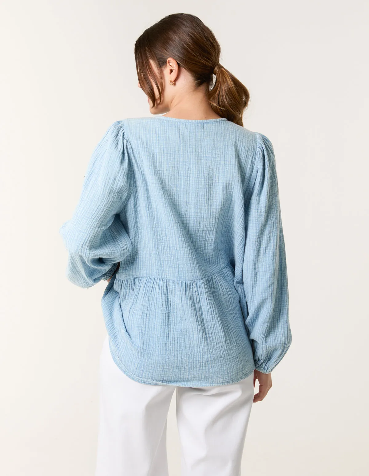 Washed Tie Front Top sold by Blue Vanilla product image thumbnail 4