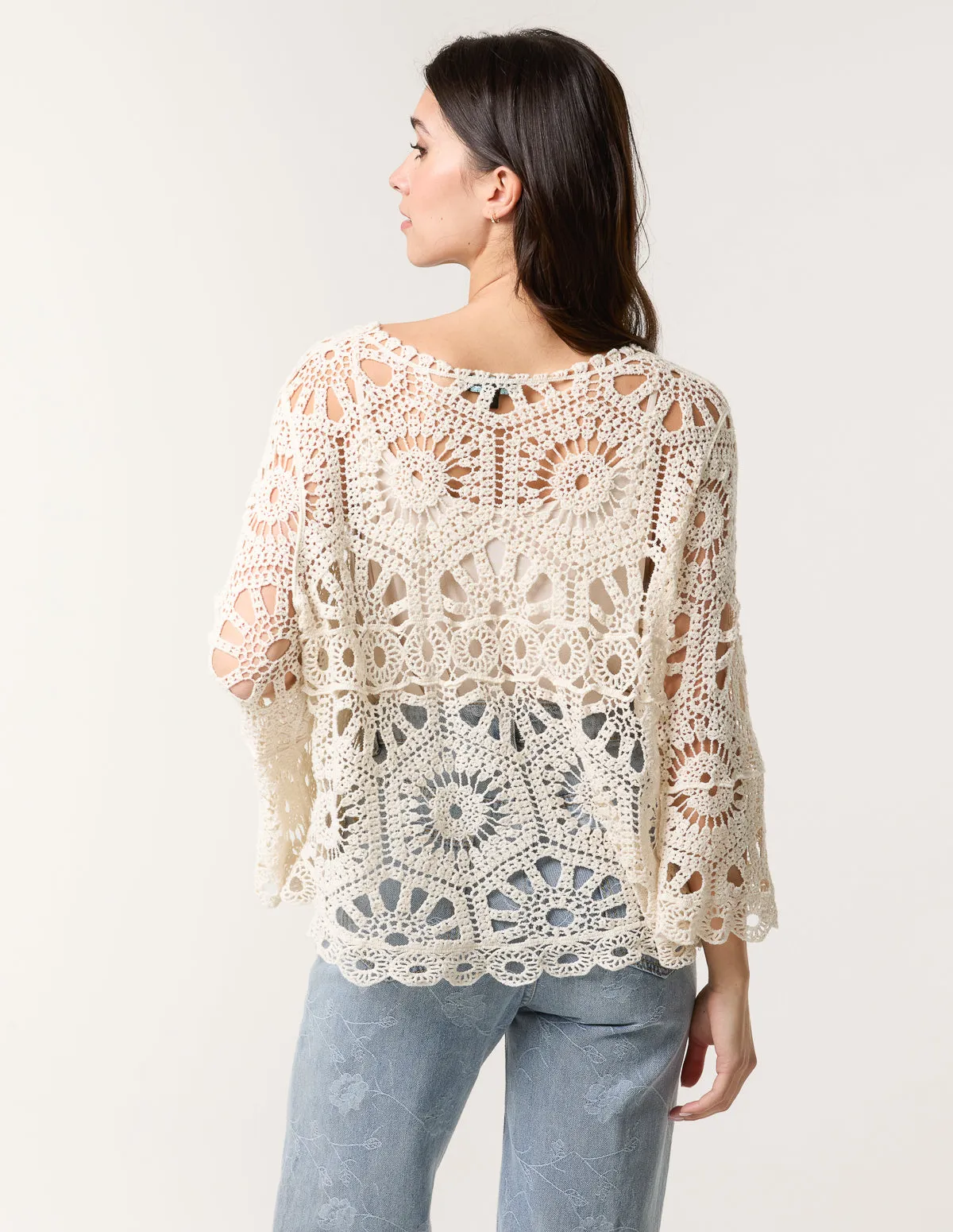 Crochet Top With Flared Sleeves sold by Blue Vanilla product image thumbnail 4