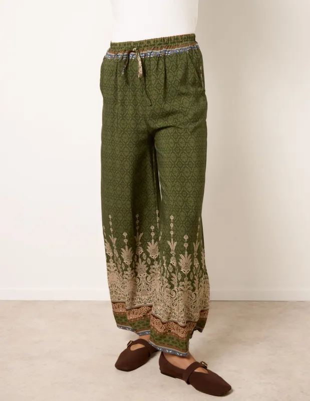 Mosaic Tile Border Print Trousers sold by Blue Vanilla