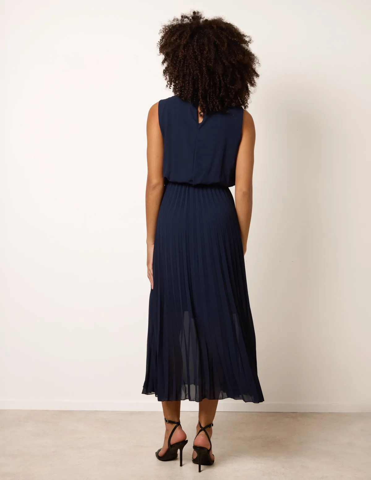 Metallic Sleeveless Pleated Dress sold by Blue Vanilla product image thumbnail 4