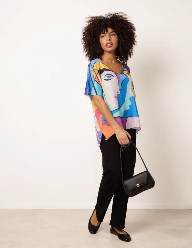 Face Graphic Top sold by Blue Vanilla