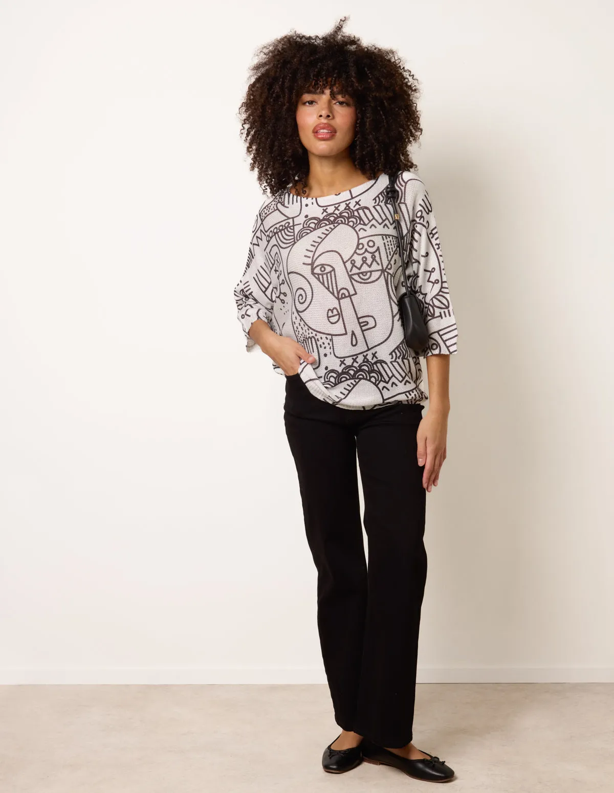 Mono Face Art Fine Gauge Jumper sold by Blue Vanilla product image thumbnail 3