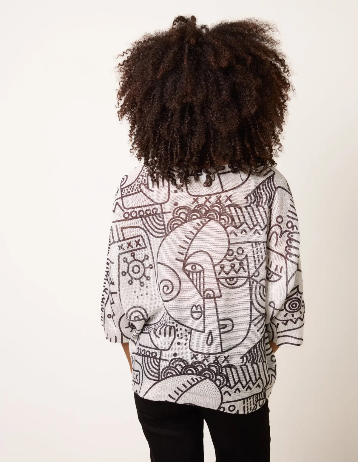 Mono Face Art Fine Gauge Jumper sold by Blue Vanilla product image thumbnail 4