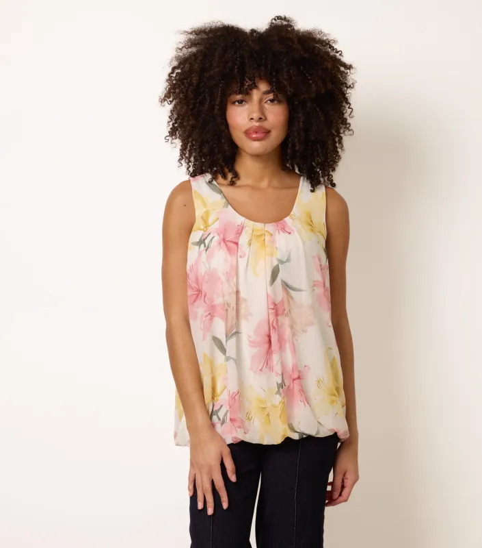 Scoop Neck Puffball Sleeveless Top sold by Blue Vanilla