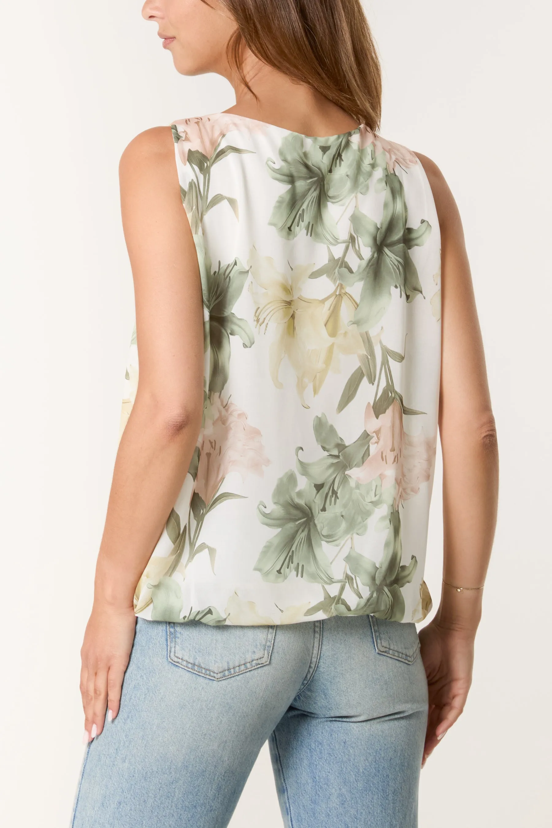 Sleeveless Bubble Hem Printed Top sold by Blue Vanilla product image thumbnail 2