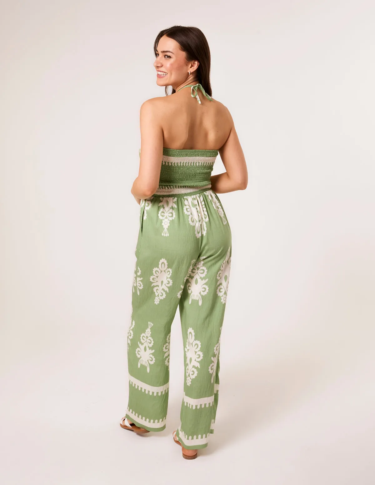 Halterneck Shirred Waist Jumpsuit sold by Blue Vanilla product image thumbnail 4