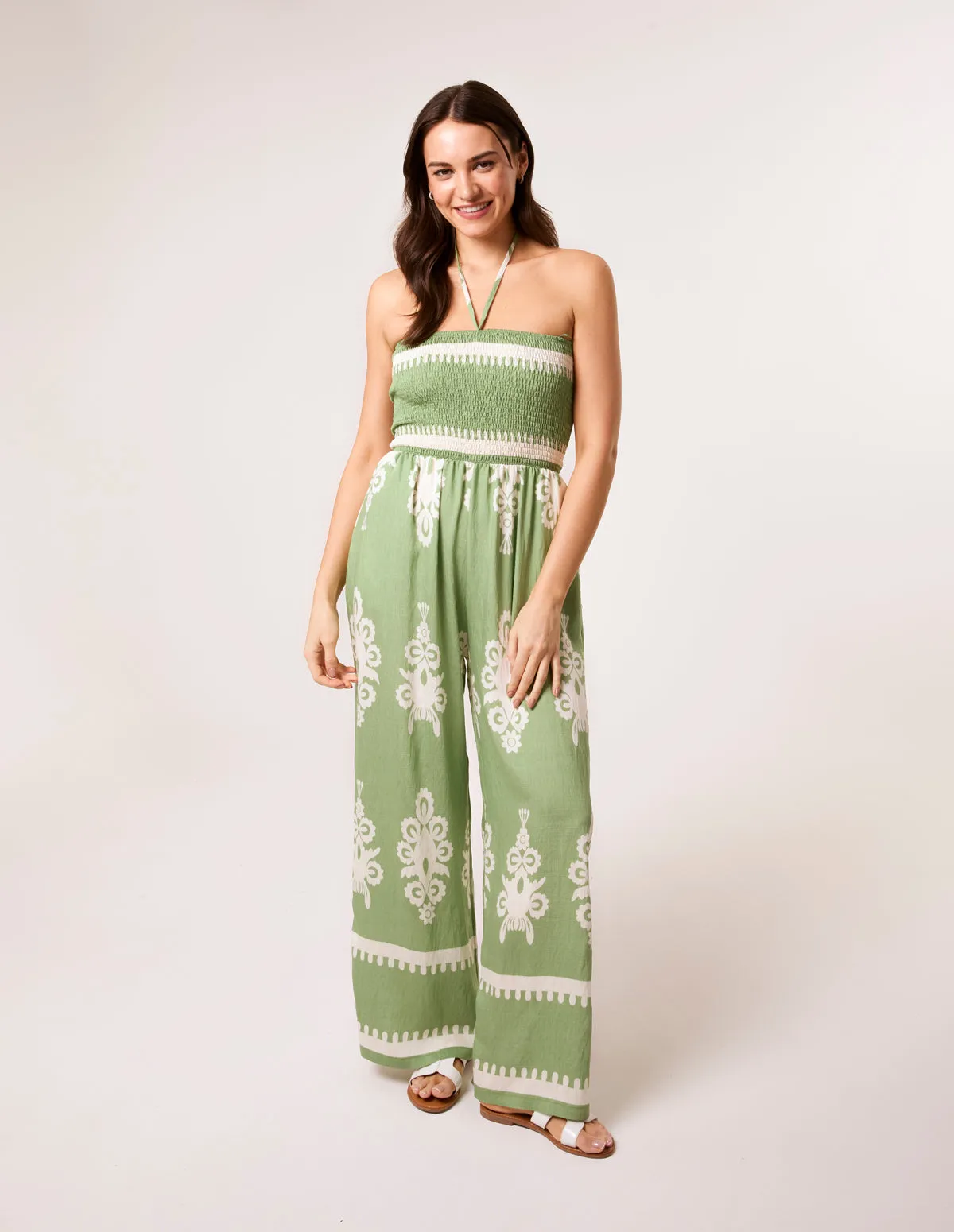 Halterneck Shirred Waist Jumpsuit sold by Blue Vanilla product image thumbnail 3