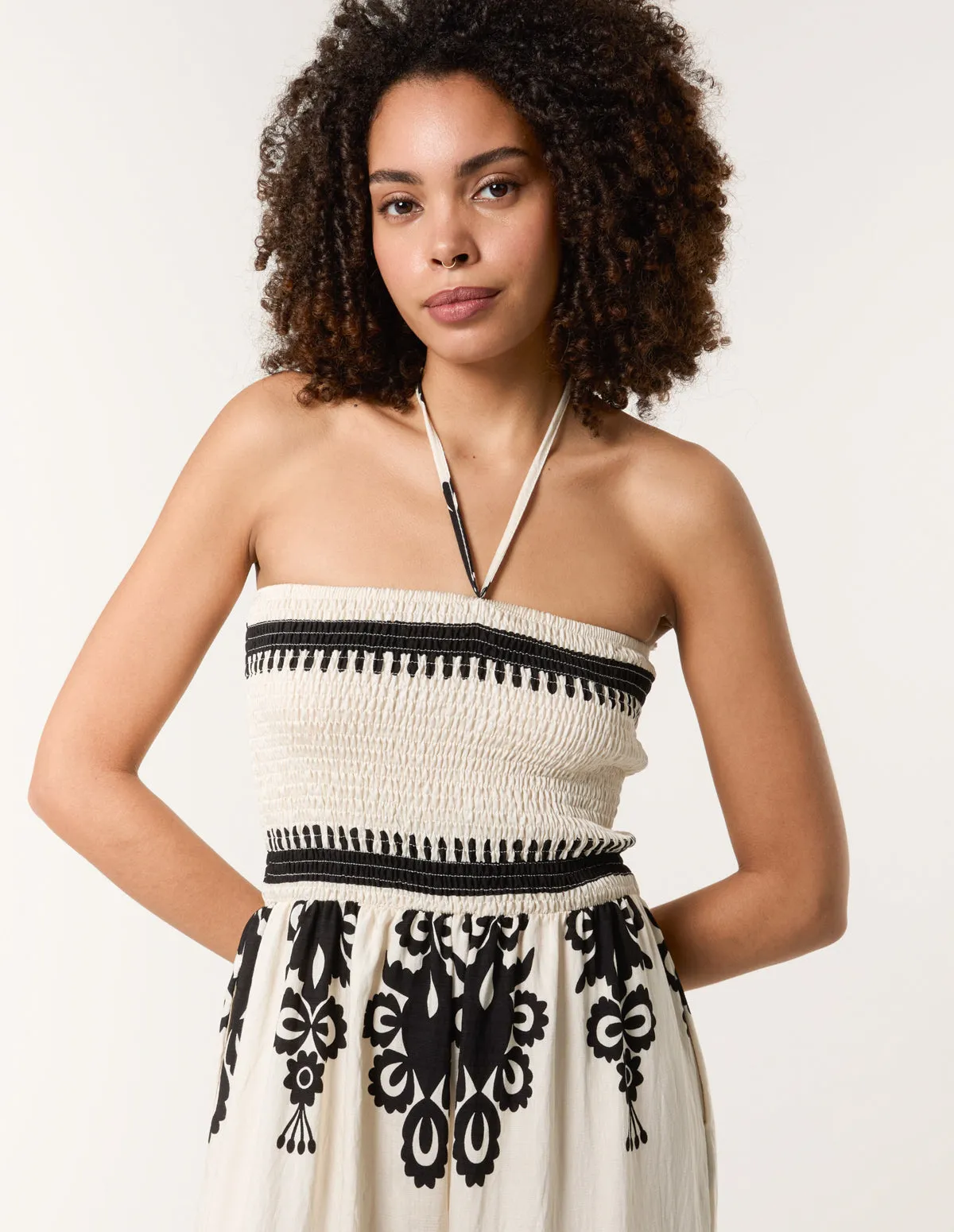 Halterneck Shirred Waist Jumpsuit sold by Blue Vanilla product image thumbnail 3