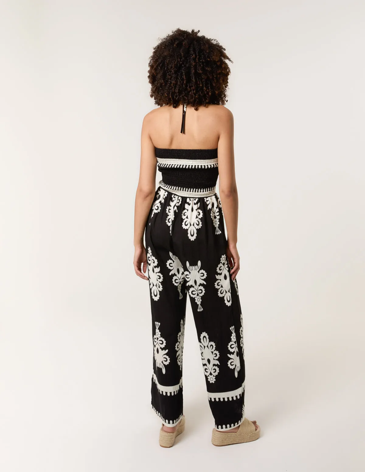 Halterneck Shirred Waist Jumpsuit sold by Blue Vanilla product image thumbnail 4