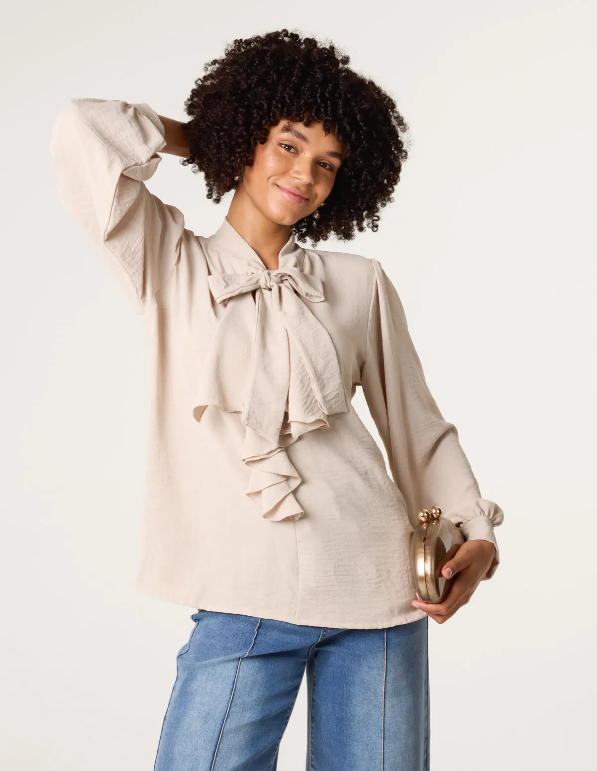 Ruffle Pussybow Blouse sold by Blue Vanilla