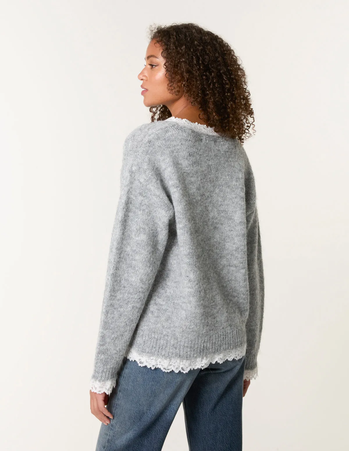 Lace Trim Pussybow Jumper sold by Blue Vanilla product image thumbnail 4