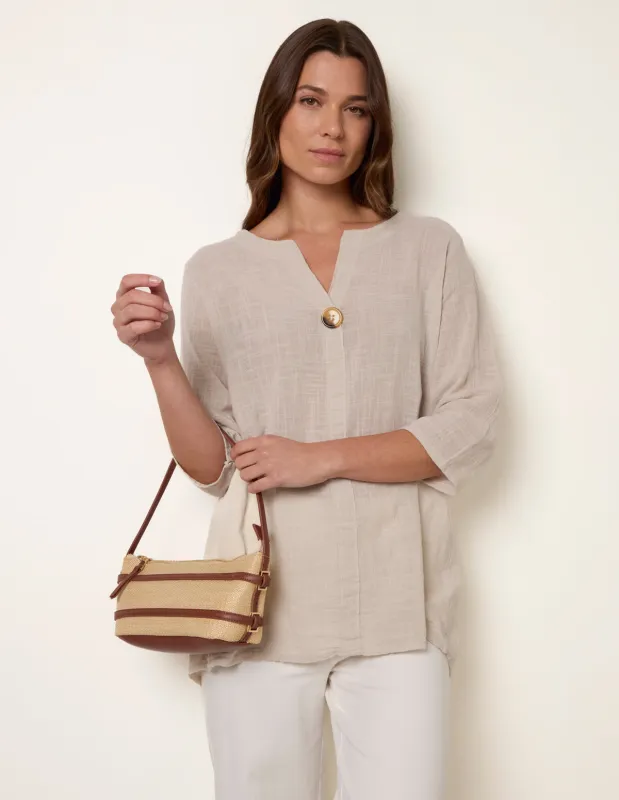 One Button Cotton Top  sold by Blue Vanilla