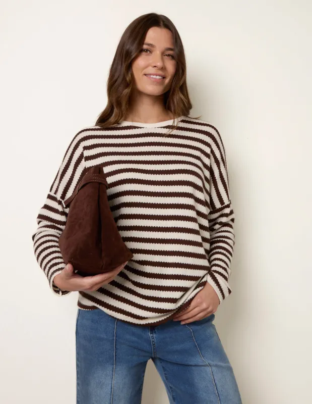 Cut and Sew Knit Stripe Top sold by Blue Vanilla