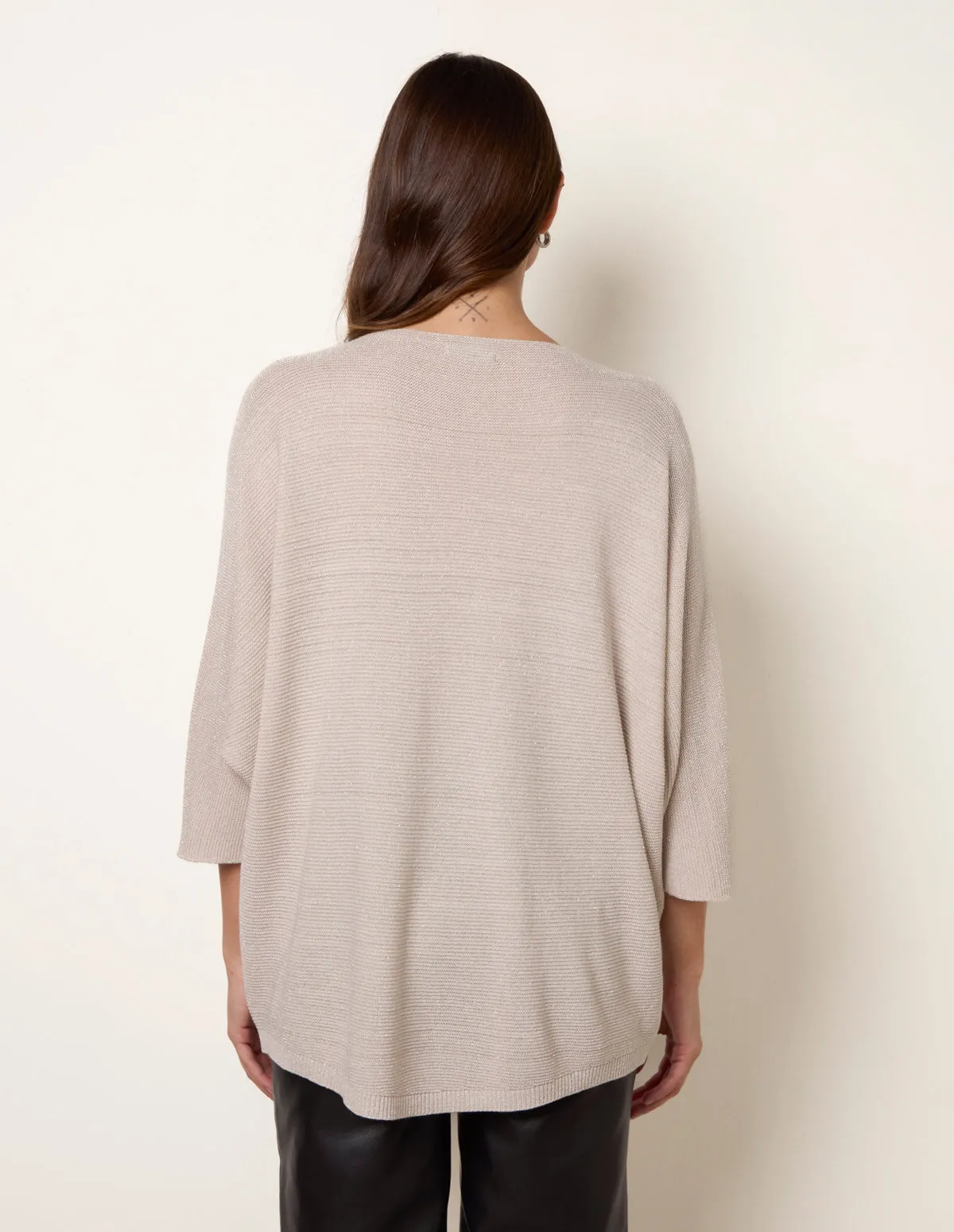 Metallic V Neck Knitted Ripple Jumper sold by Blue Vanilla product image thumbnail 4