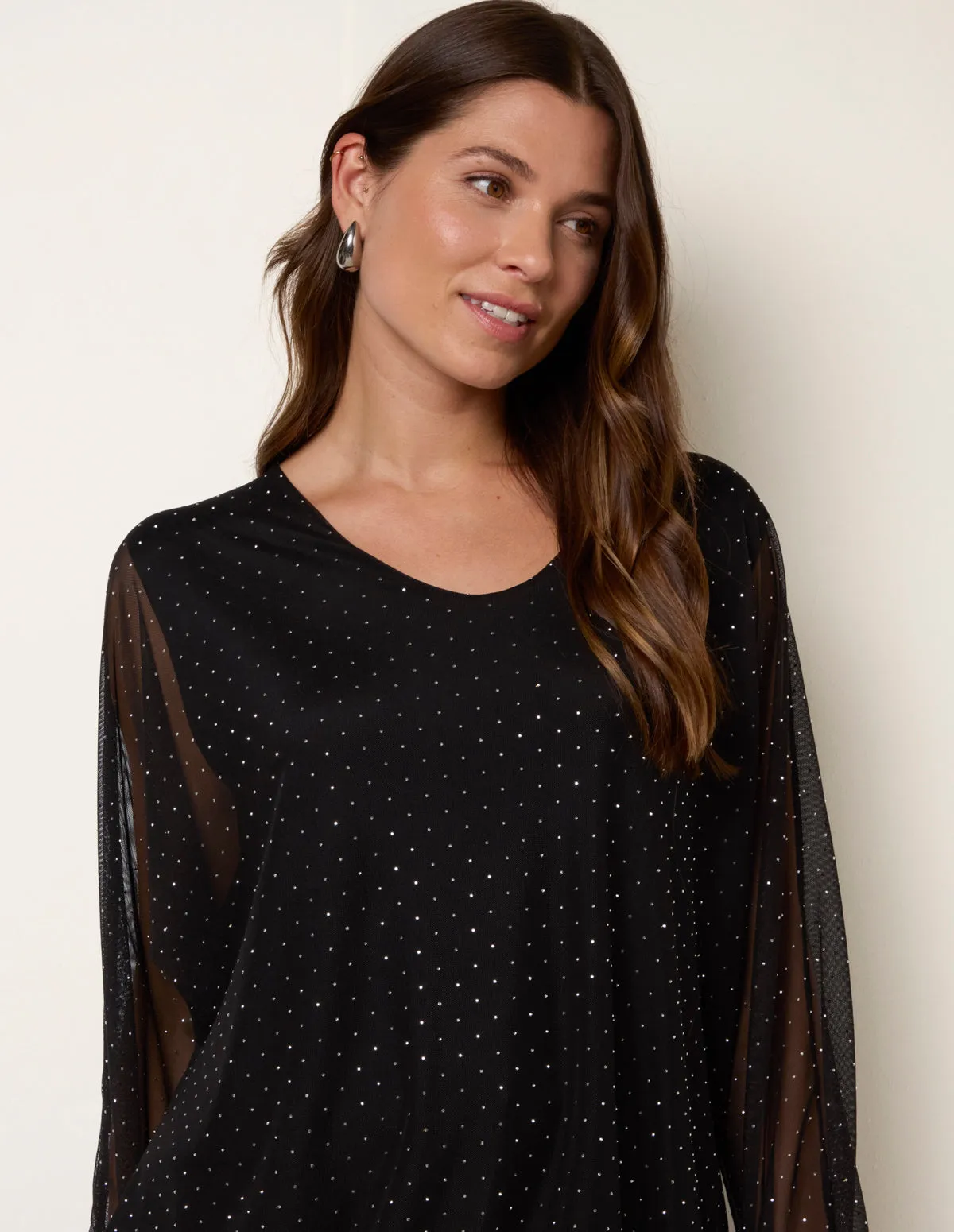 Diamante V Neck Batwing Blouse sold by Blue Vanilla product image thumbnail 3