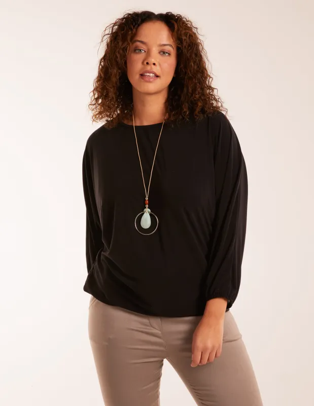 Batwing Elasticated Hem Top sold by Blue Vanilla