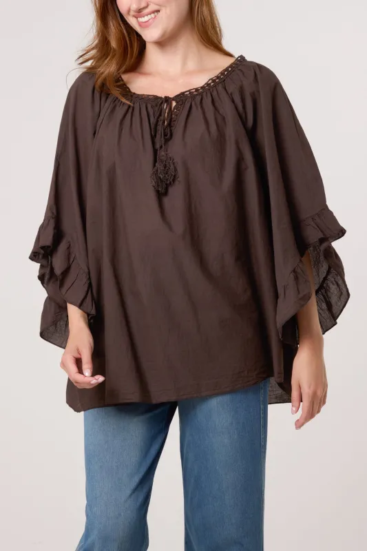 Bardot Cotton Tie Neck Top sold by Blue Vanilla