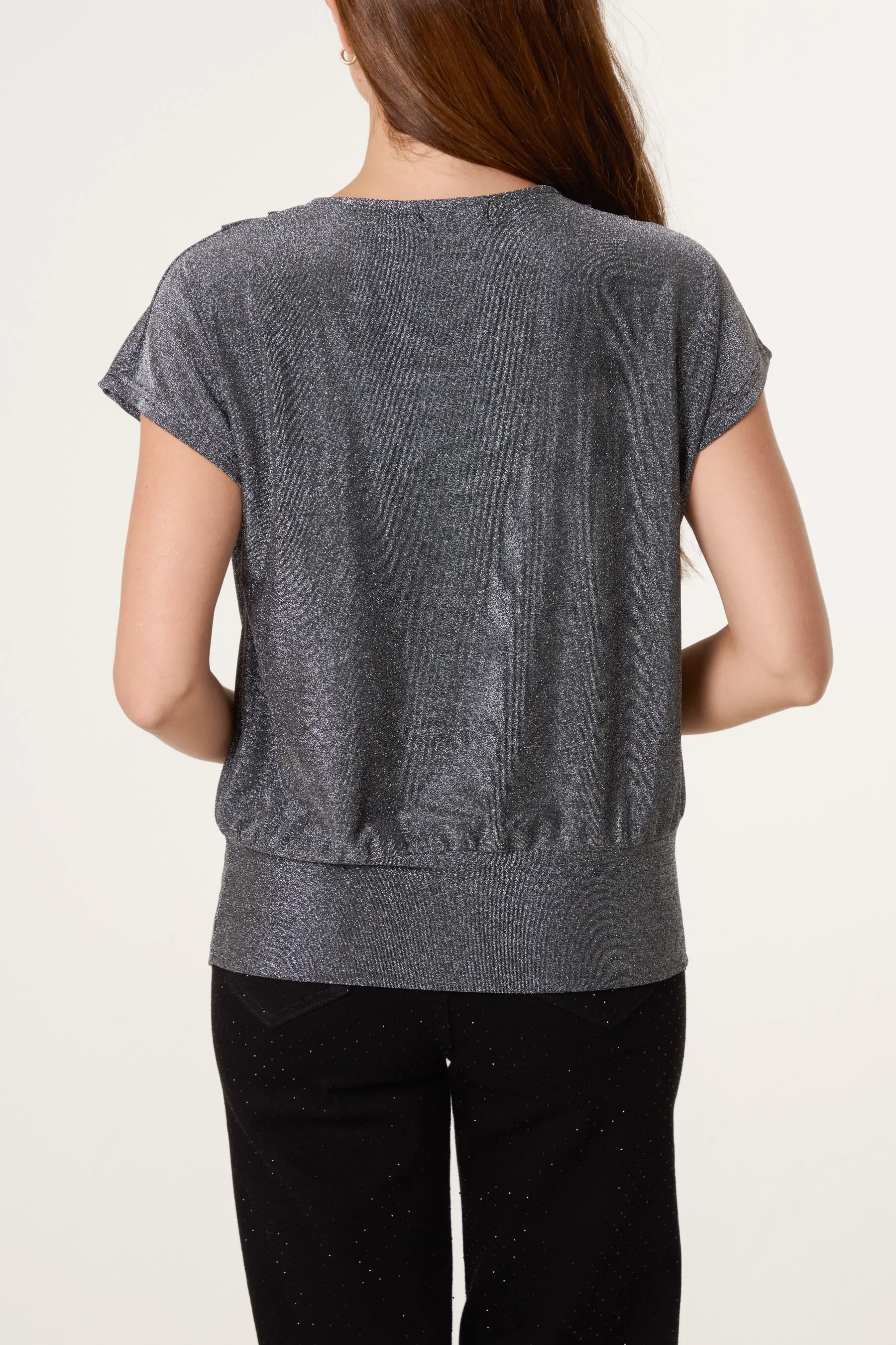 Lurex Cowl Neck Draped Top sold by Blue Vanilla product image thumbnail 3