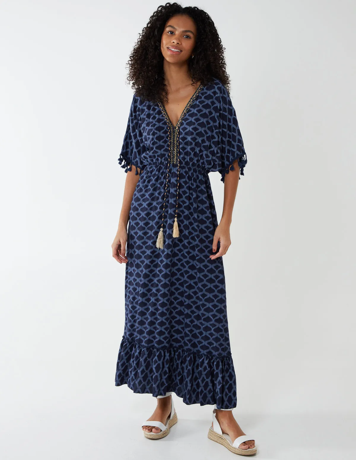 Tassel Detail Frill Hem Dress sold by Blue Vanilla product image thumbnail 3