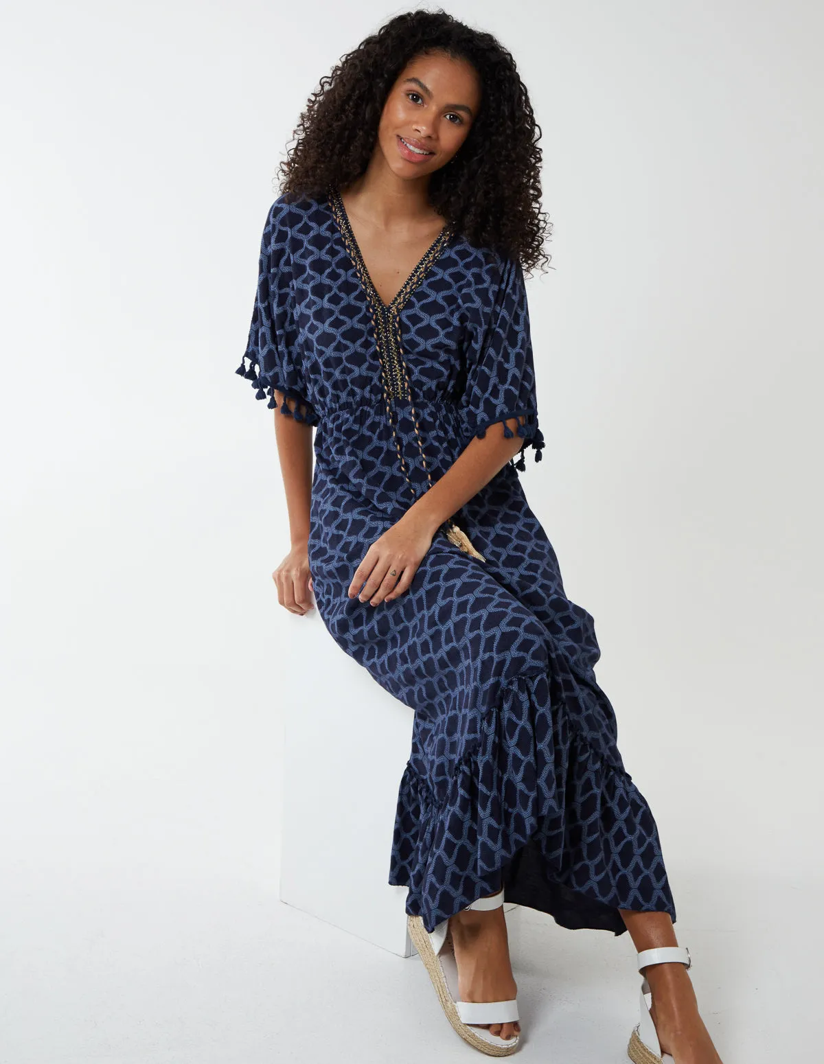 Tassel Detail Frill Hem Dress sold by Blue Vanilla product image thumbnail 4