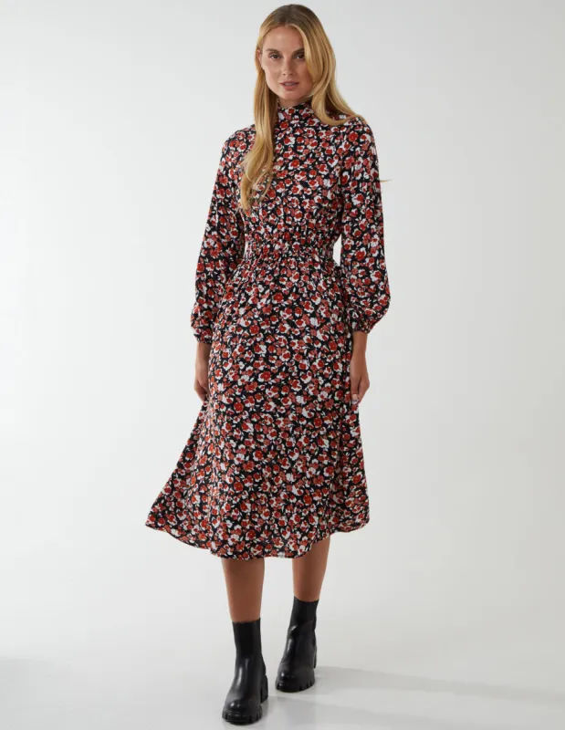 Drawstring Sleeve Elasticated Midi Dress sold by Blue Vanilla