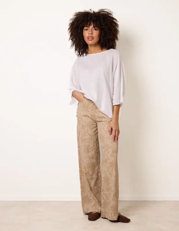 Floral Printed Flared Jeans sold by Blue Vanilla