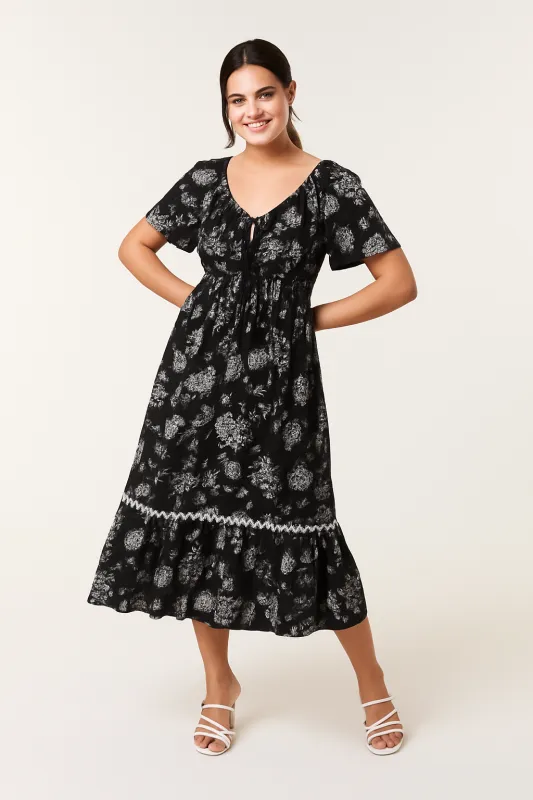 Rick Rack Woven Midi Dress sold by Blue Vanilla