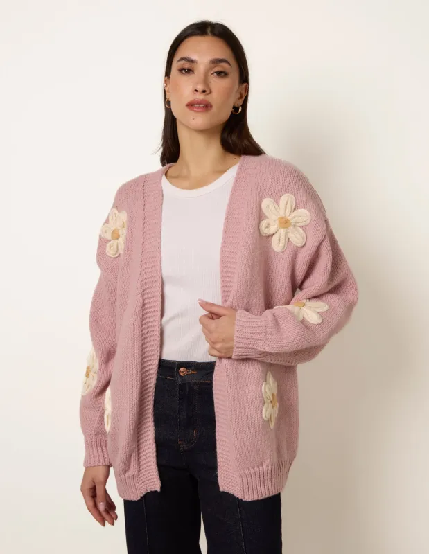 Daisy Large Flower Cardigan sold by Blue Vanilla