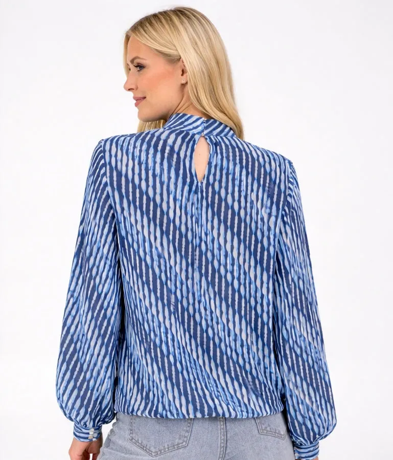 Printed High Neck Puffball Blouse sold by Blue Vanilla product image thumbnail 4