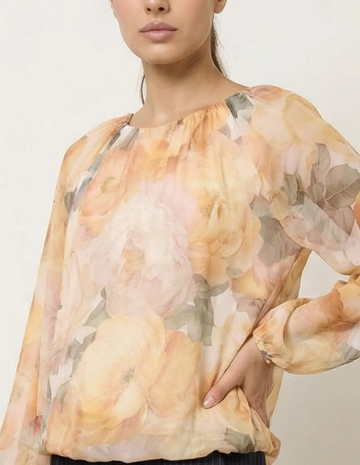 Floral Print Mesh Blouse sold by Blue Vanilla product image thumbnail 2