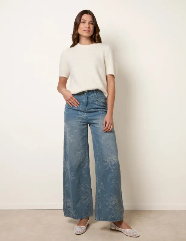 Floral Print Jeans made by Blue Vanilla