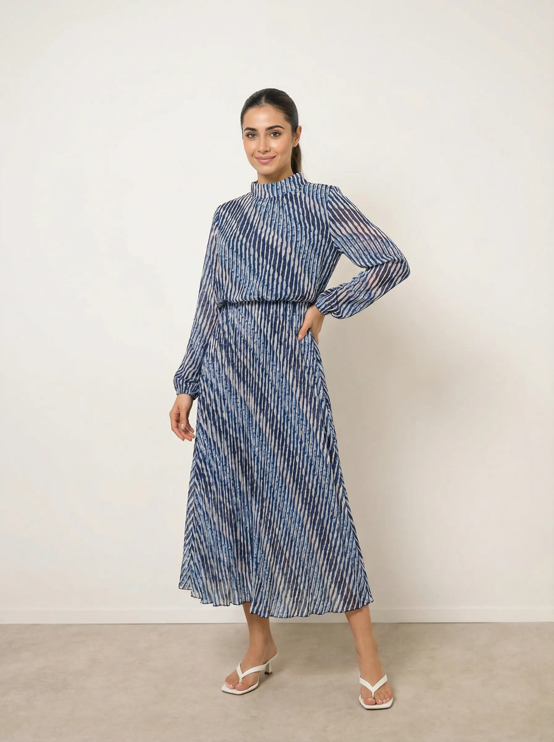 High Neck Bubble Print Dress sold by Blue Vanilla product image thumbnail 4