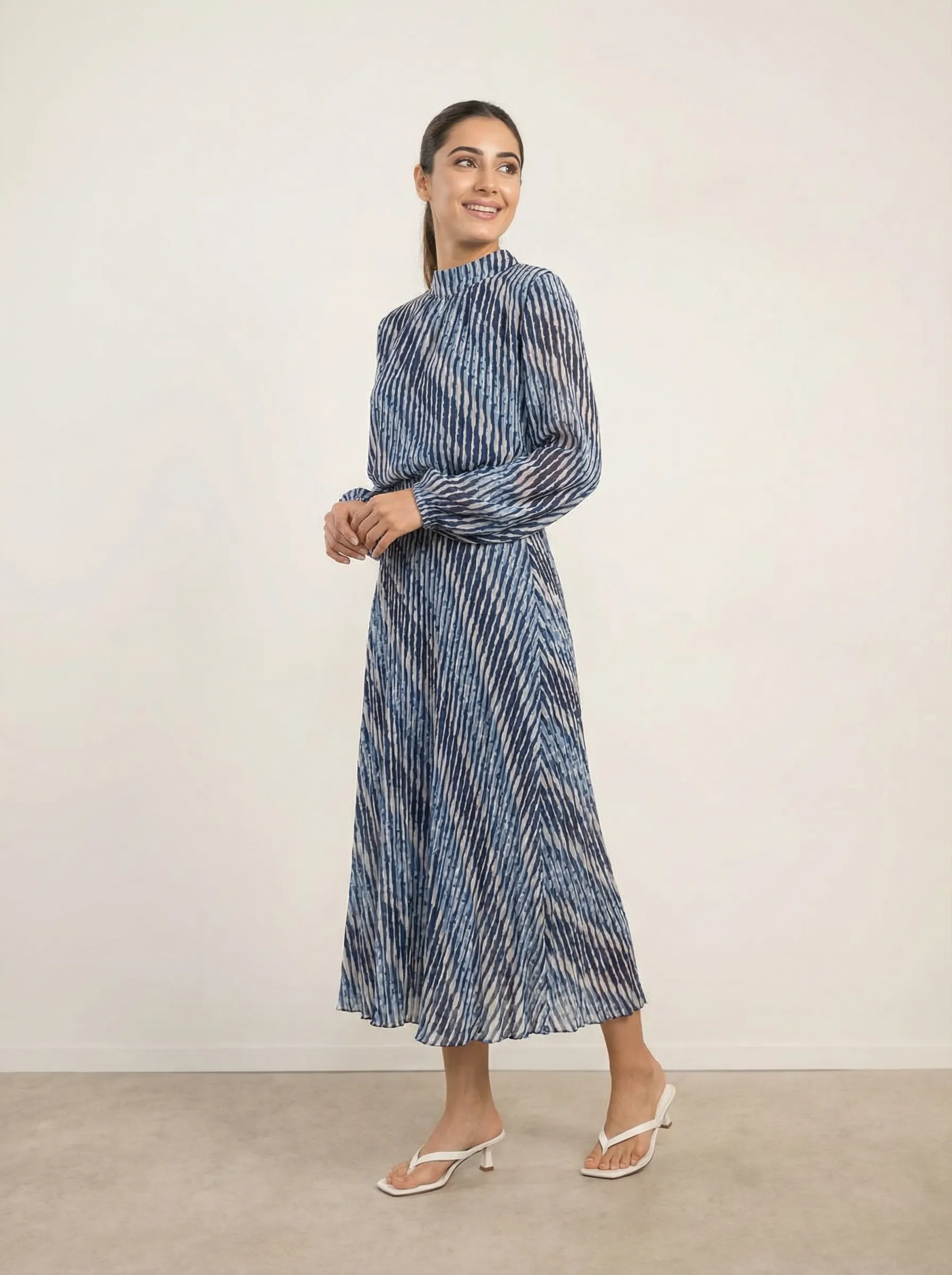 High Neck Bubble Print Dress sold by Blue Vanilla
