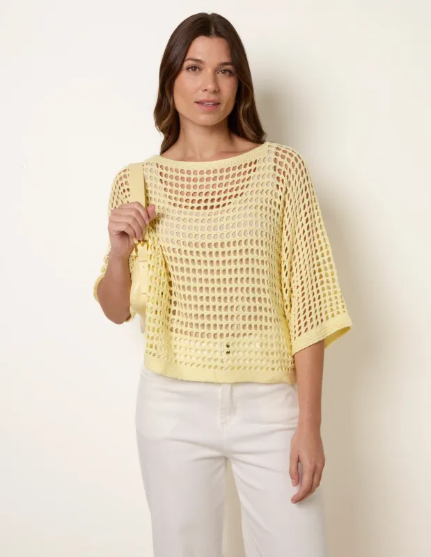 Round Neck Net Top sold by Blue Vanilla