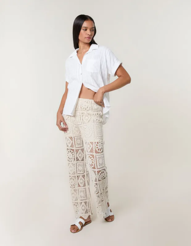 Crochet Flared Trousers sold by Blue Vanilla