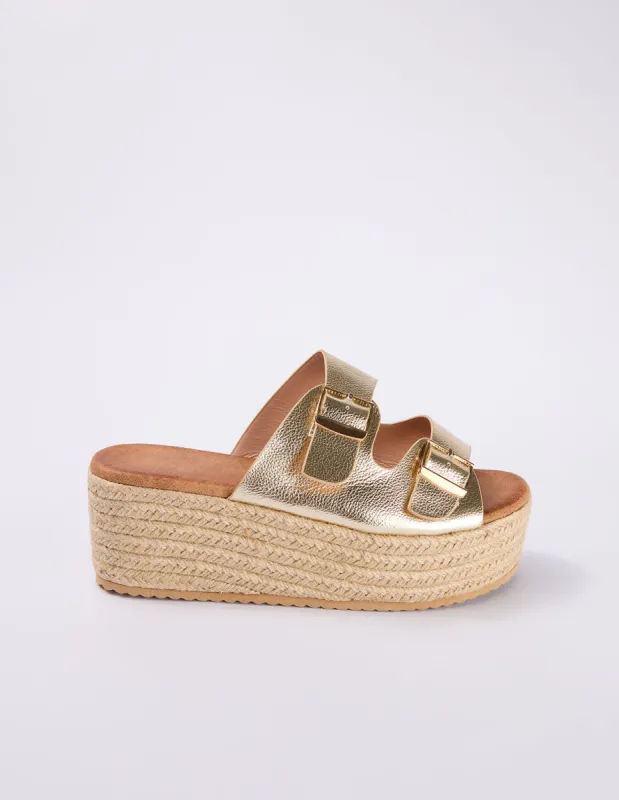 Woven Platform 2 Buckle Sandal sold by Blue Vanilla