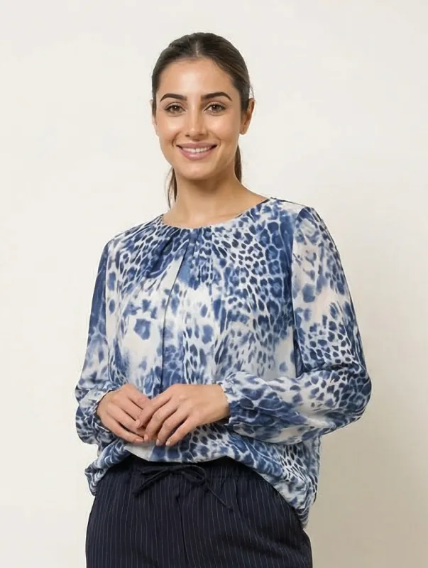 Animal Print Round Neck Top sold by Blue Vanilla
