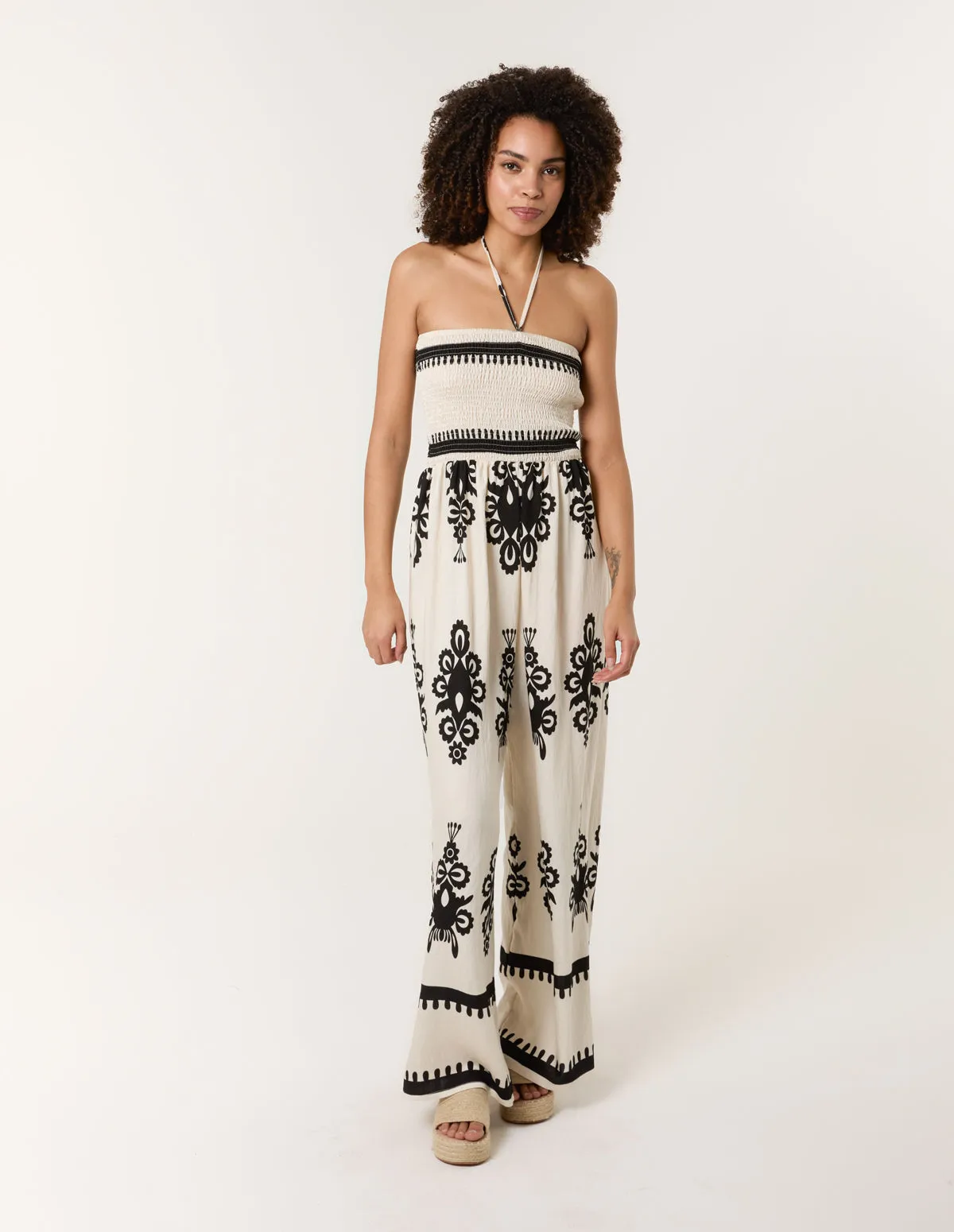 Halter Neck Shirred Waist Jumpsuit sold by Blue Vanilla product image thumbnail 2