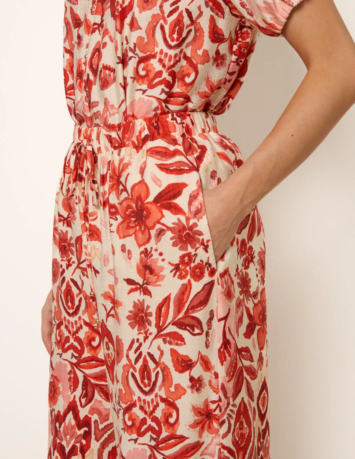 Watercolour Floral Printed Wide Leg Trousers sold by Blue Vanilla product image thumbnail 3