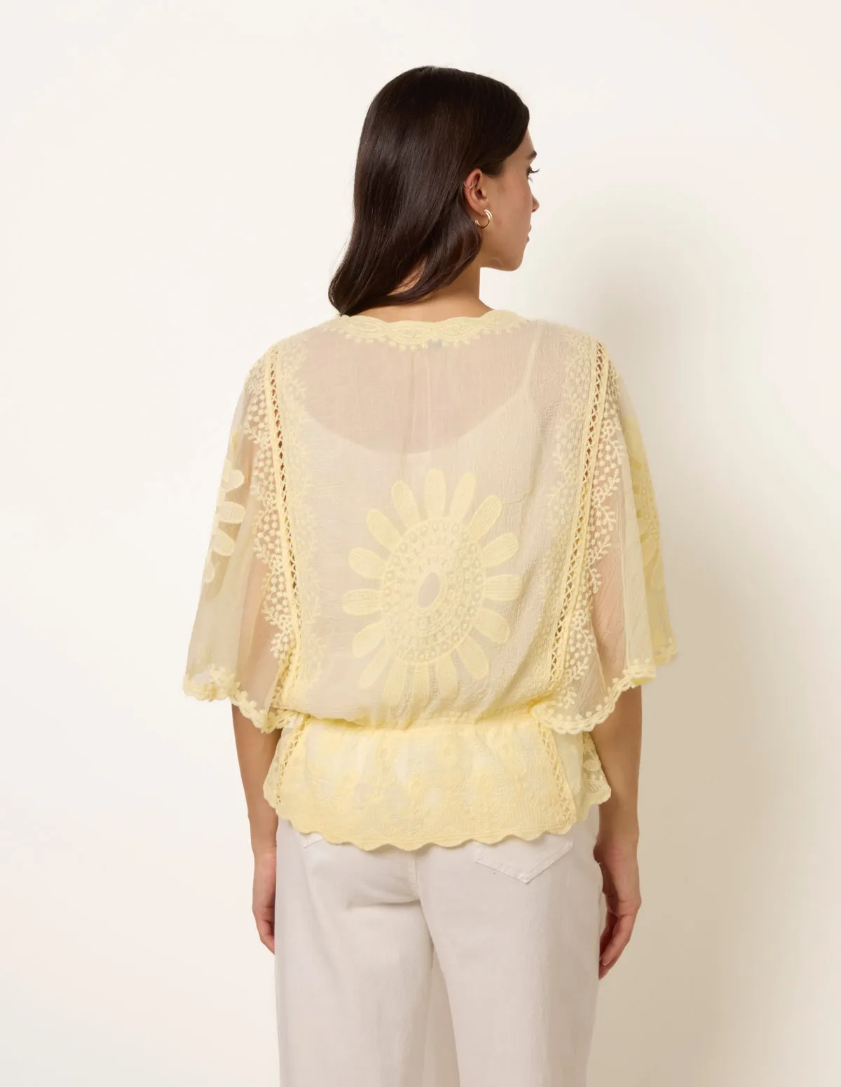 Sun Flower Lace Sleeve Blouse sold by Blue Vanilla product image thumbnail 4