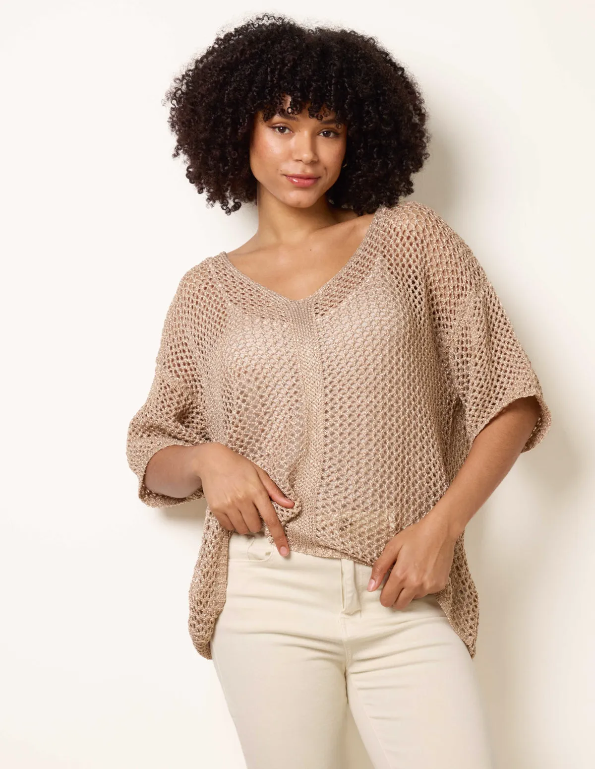 Mesh Knitted Top With Short Sleeves sold by Blue Vanilla product image thumbnail 3