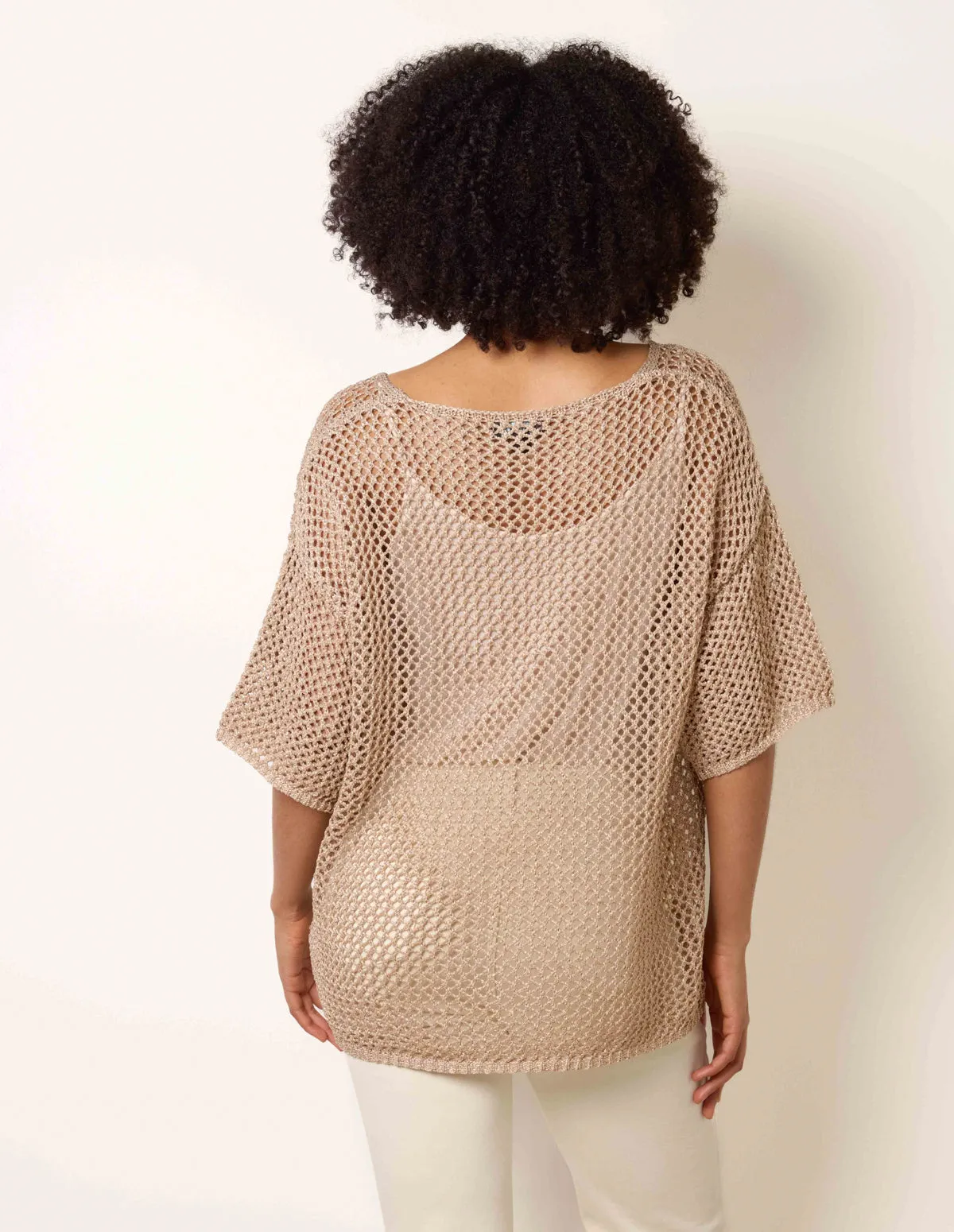 Mesh Knitted Top With Short Sleeves sold by Blue Vanilla product image thumbnail 4