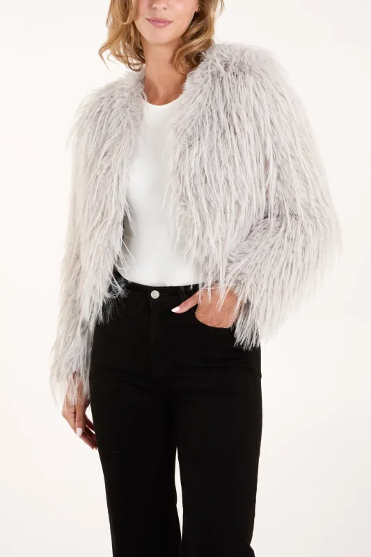 Crop Faux Fur Coat made by Blue Vanilla