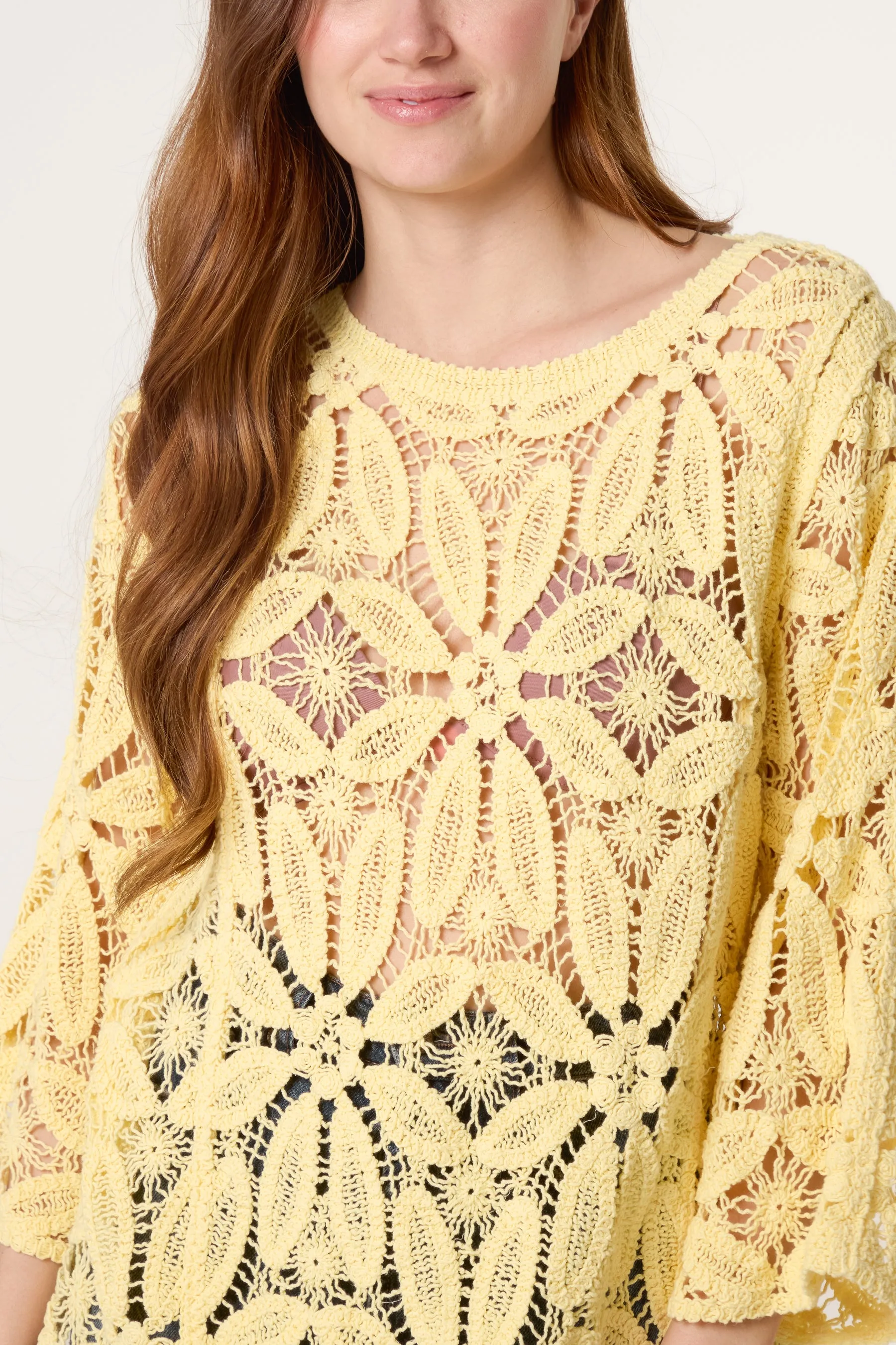 Flower Crochet Long Sleeve Top sold by Blue Vanilla product image thumbnail 4